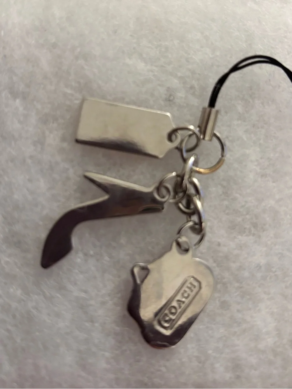 Coach Pink Enamel Shoe, Purse & Logo Key/Phone/Bag Charm